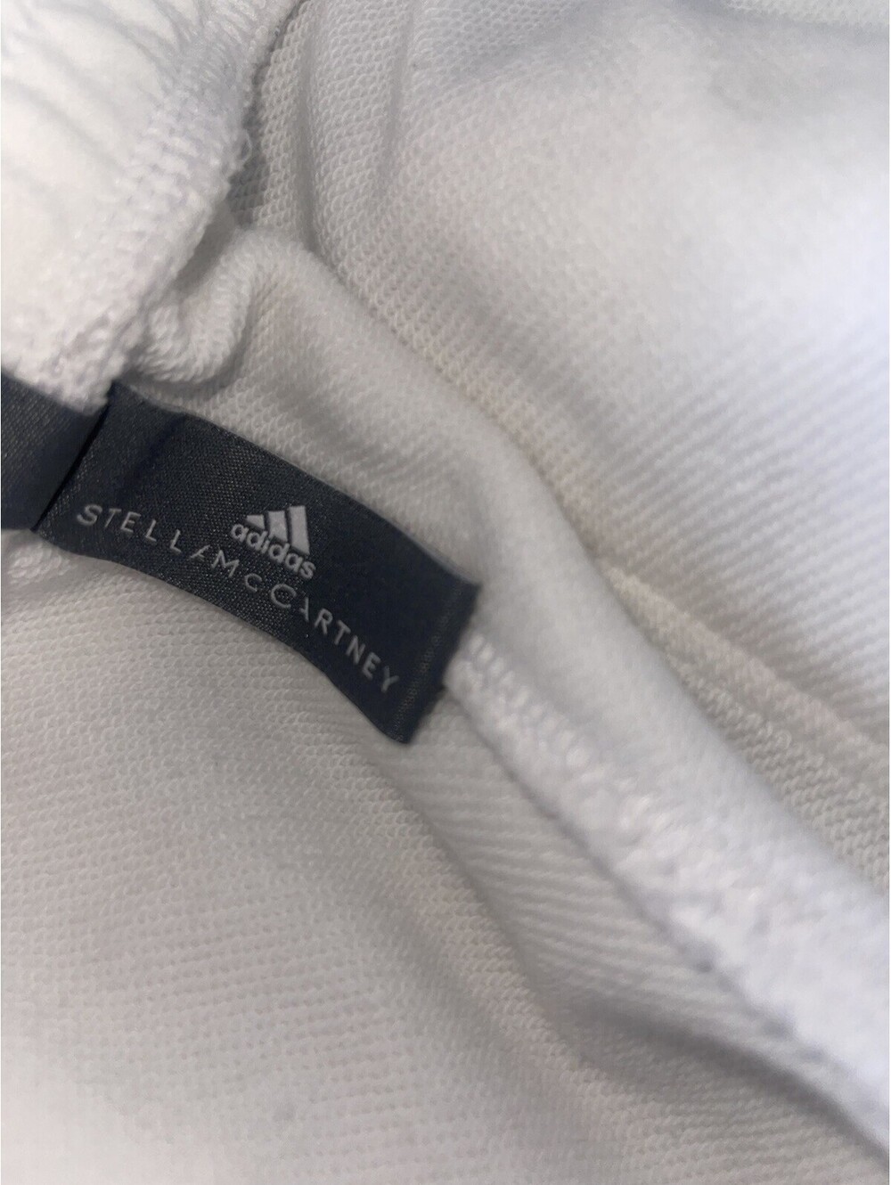 Adidas x Stella McCartney Sweatpants L White Drawstrings Logo Women Pockets FLAW - Picture 8 of 15
